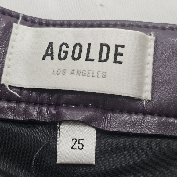 NWOT AGOLDE Recycled Leather Relaxed Boot Cut in Night Shade Size 25 - Picture 12 of 14